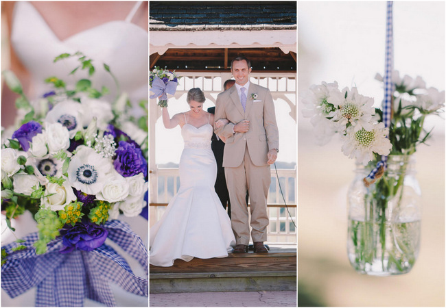 Pretty Purple and Cream Gingham Farm Wedding Audra Starr Photography