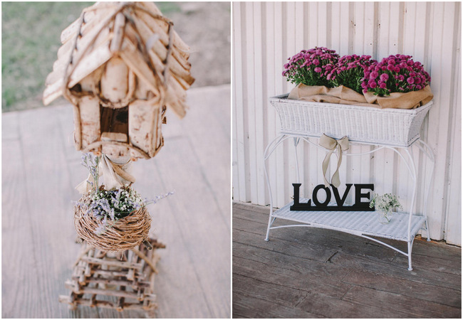 Purple and Cream Gingham Farm wedding // Audra Starr