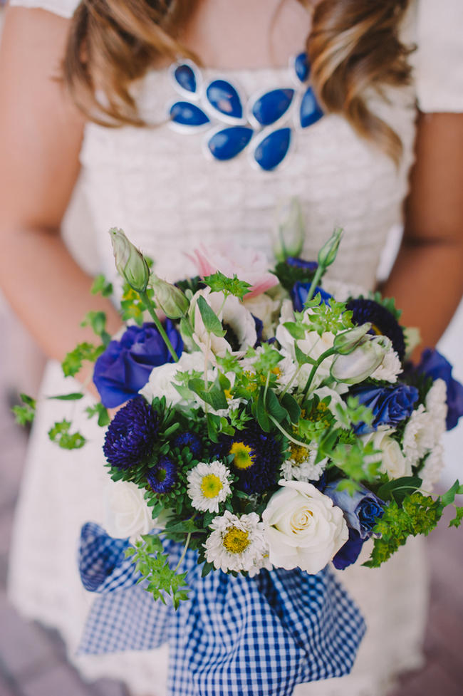 Purple and Cream Gingham Farm wedding // Audra Starr