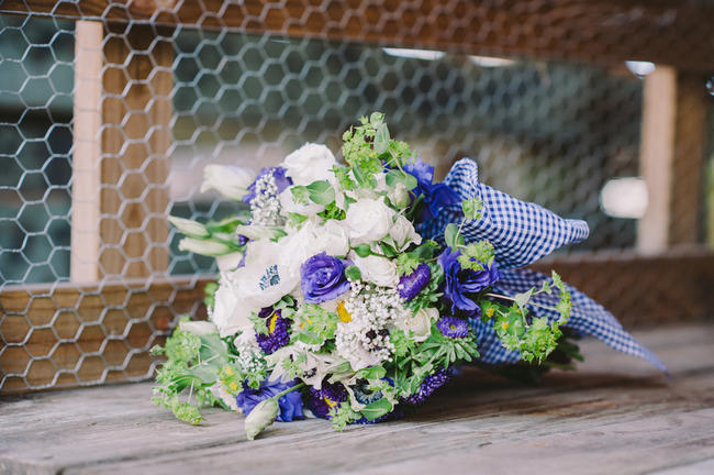 Purple and Cream Gingham Farm wedding // Audra Starr