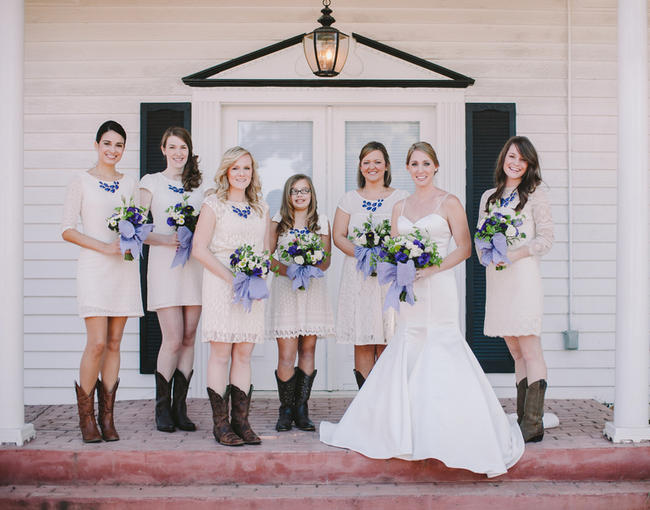 Purple and Cream Gingham Farm wedding // Audra Starr