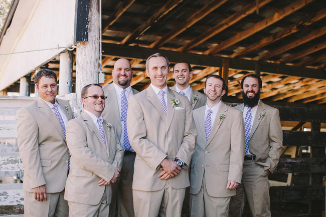 Pretty Purple and Cream Gingham Farm Wedding {Audra Starr Photography}