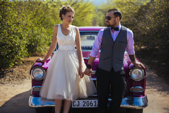 Short Tulle Wedding Dress // Rockabilly Wedding Ideas // Claire Thompson photography