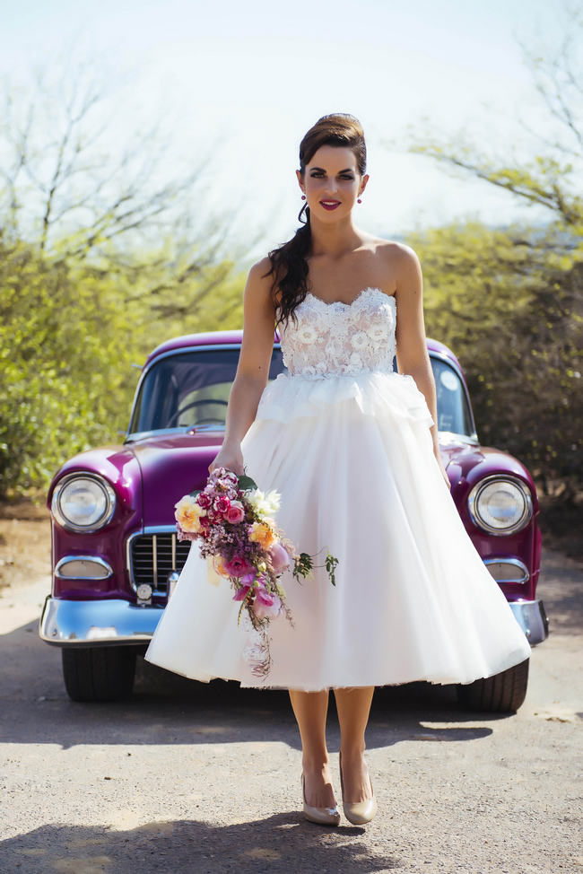 Short Tulle Wedding Dress // Rockabilly Wedding Ideas // Claire Thompson photography