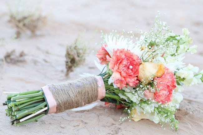 Handmade Peach Garden Weddding Bouquet