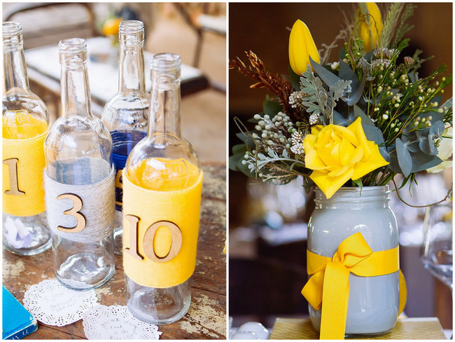 Yellow and Grey DIY Vintage Wedding // Miracles Photo