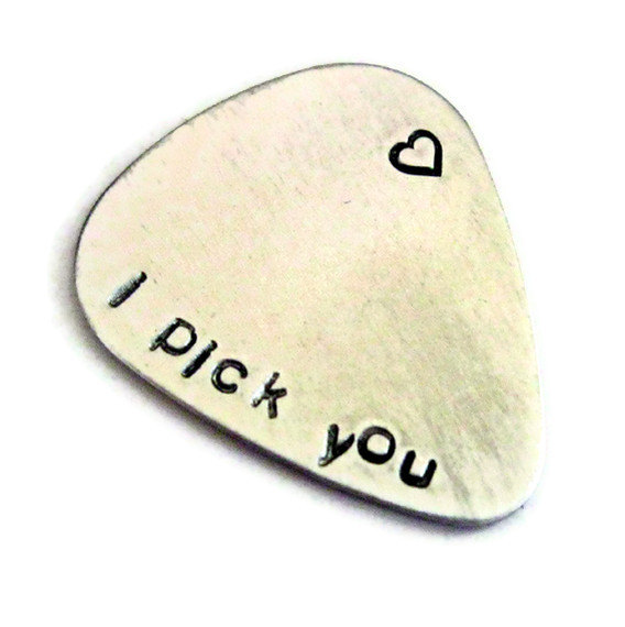 Christmas Gifts for Him That Dont Suck : I PICK you, cute engraved guitar pick for your muso guy