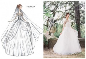 From Sketch to Gown: Wedding Dress Designer Sketches by Sareh Nouri