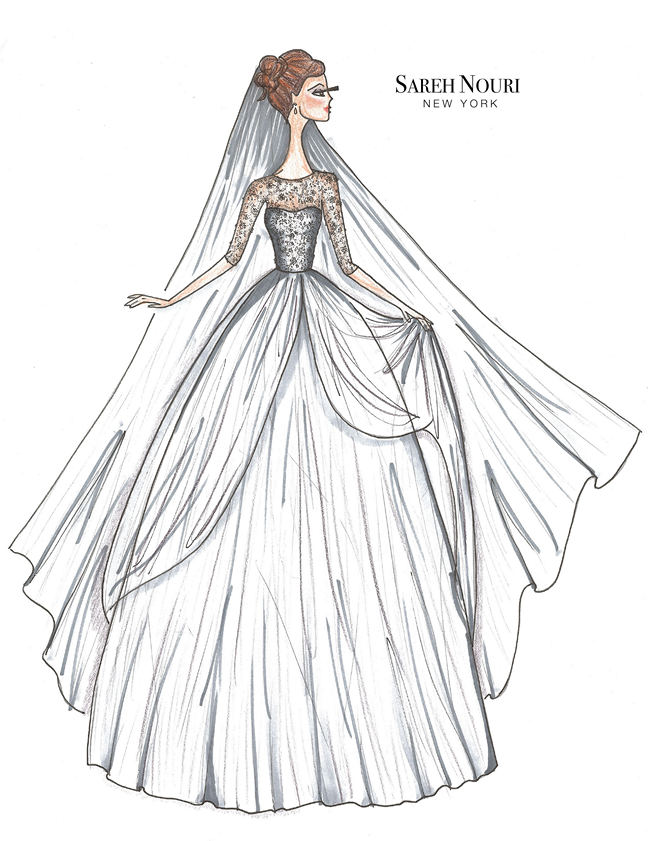 Draw a fashion illustration of your wedding dress by Annerasilainen | Fiverr