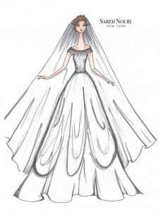 From Sketch to Gown: Wedding Dress Designer Sketches by Sareh Nouri