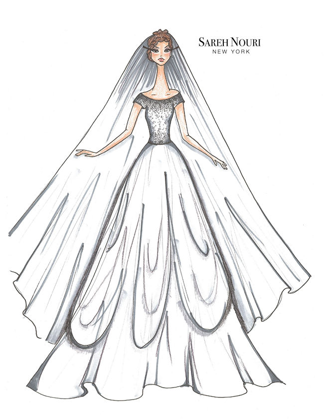 Wedding Dress Drawing Outline