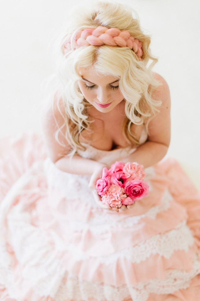 Blush Pink Gold Wedding Dress (11)
