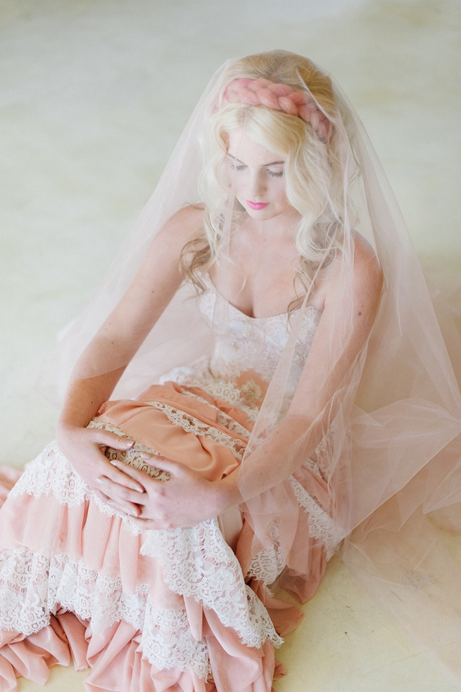 Blush pink and gold Wedding Dress by Alana van Heerden // Pics Debbie Lourens // Make-up and Hair: Fringe Hair and Make-up // Flowers Paramithi Flowers and Decor