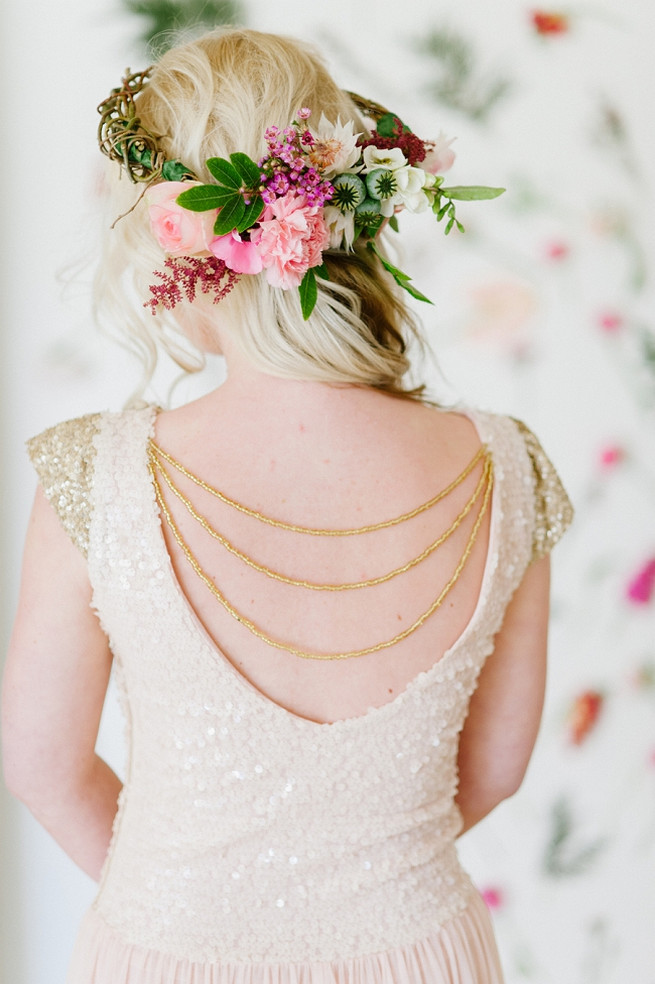 Gold and outlet pink wedding dress