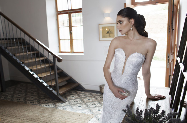 Riki Dalal 2015 Wedding Dress: Strapless Sweetheart neckline with plunging v front