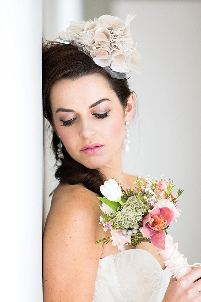 Lovely bridal make up and hair styling! Soft Pink and Gold Wedding by Samanatha Jackson Photo