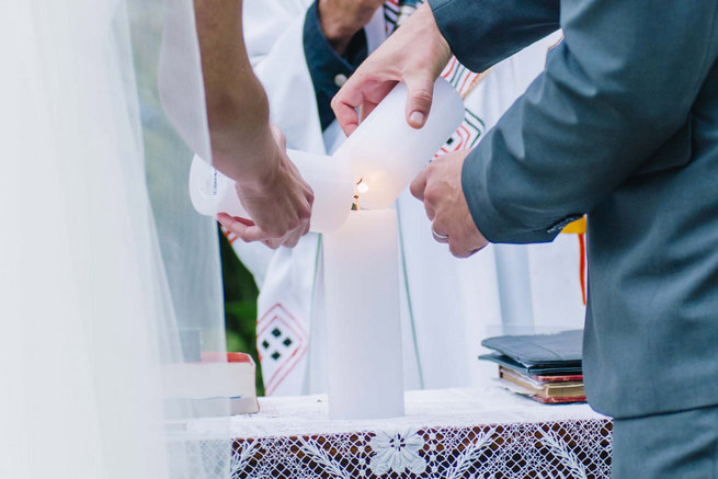 Unity candle ceremony // Succulent Garden Wedding // Claire Thomson Photography