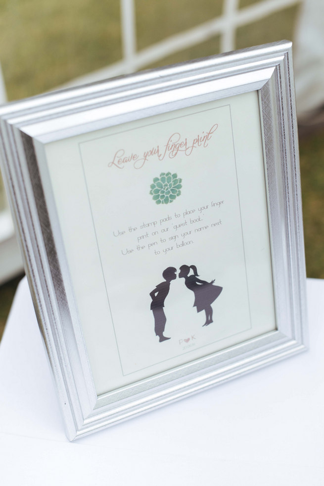 Thumb print guest book instructions sign // Succulent Garden Wedding // Claire Thomson Photography