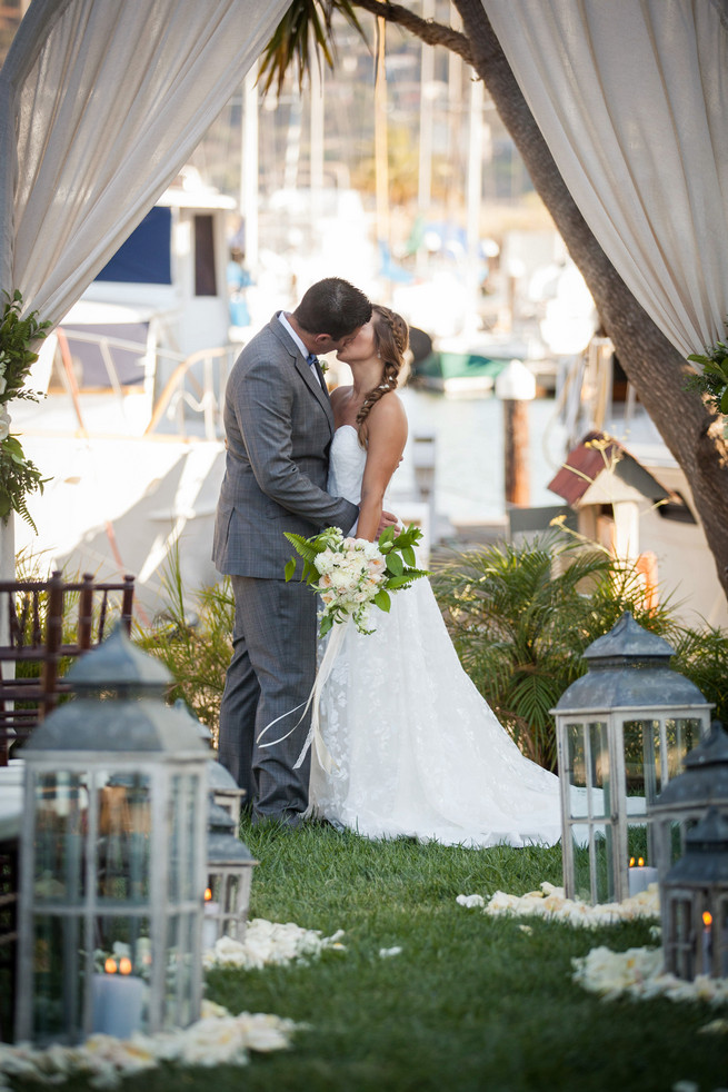 Bayside Wedding Ceremony. Elegant Gray Blue Nautical Wedding by Rachel Capil Photography and Lindsay Lauren Events