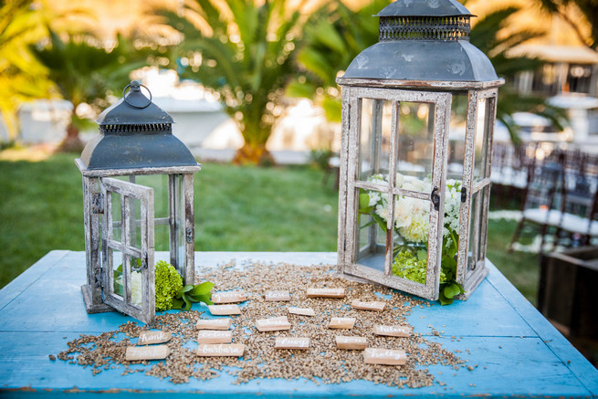 Beachy escort cards. Bayside Wedding Ceremony. Elegant Gray Blue Nautical Wedding by Rachel Capil Photography and Lindsay Lauren Events