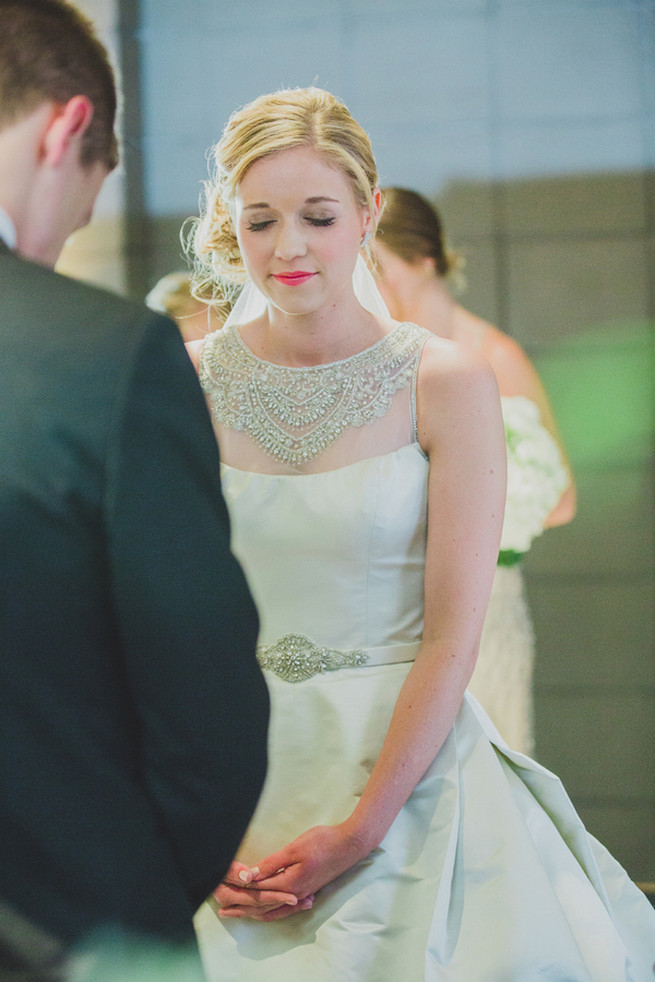 Love the statement back and neck on her Victor Harper gown - so perfect for a subtle but sparkly 1920s wedding soiree! Glamorous Gatsby Inspired Wedding by Elyse Hall Photography