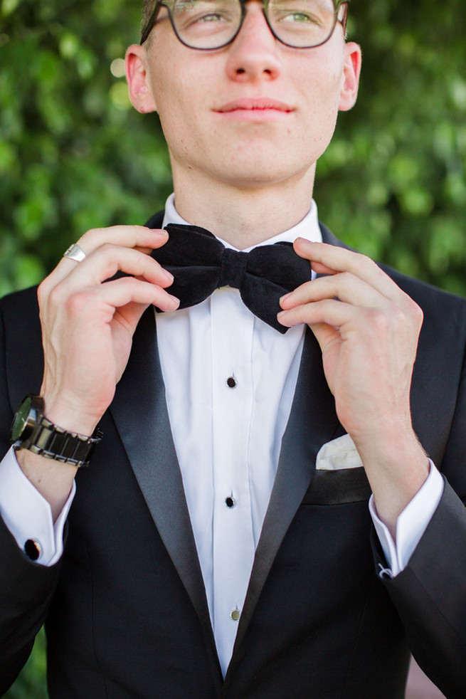 Bow tie. Glamorous Gatsby Inspired Wedding by Elyse Hall Photography