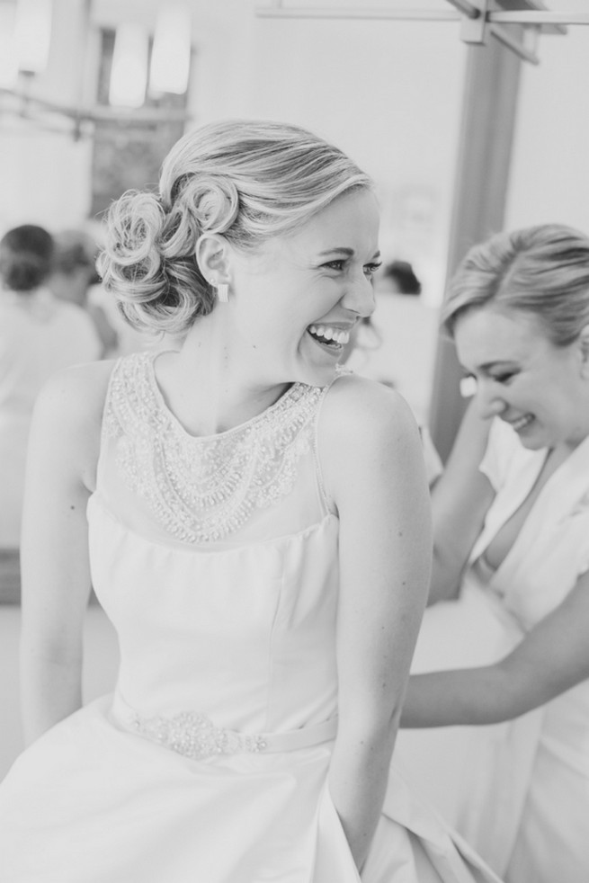 Love the statement back and neck on her Victor Harper gown - so perfect for a subtle but sparkly 1920s wedding soiree! Glamorous Gatsby Inspired Wedding by Elyse Hall Photography