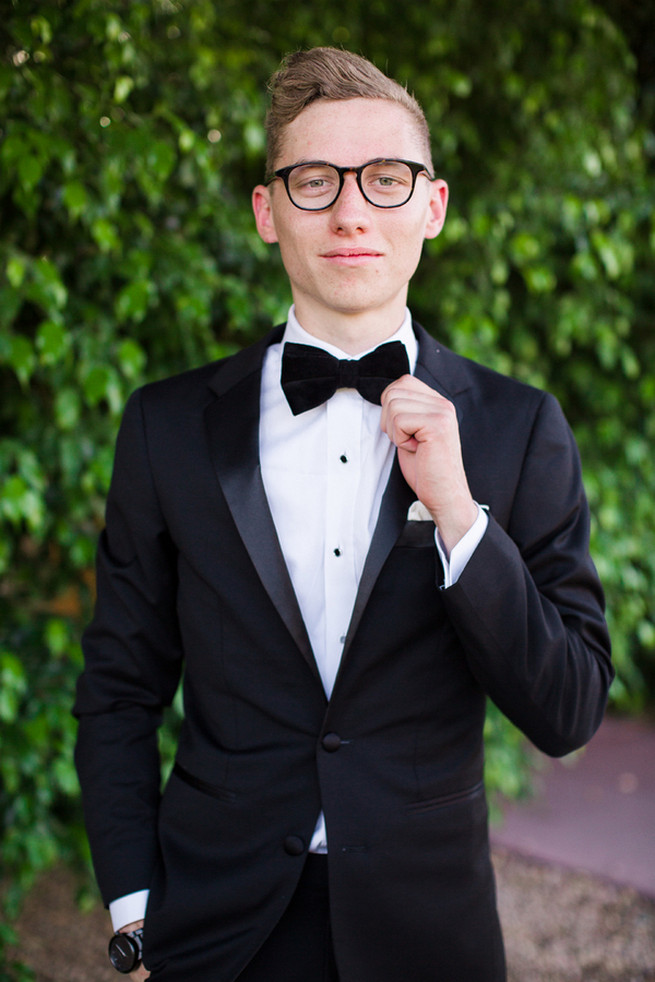 Charming tux and black bowtie. Glamorous Gatsby Inspired Wedding by Elyse Hall Photography