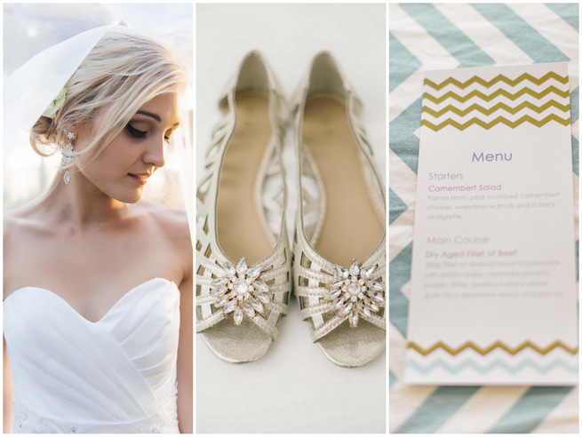 White Gold Chevron Wedding  190