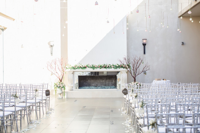 Urban wedding ceremony set up // Modern Romance: Pink and Silver Wedding // Jessica Q Photography