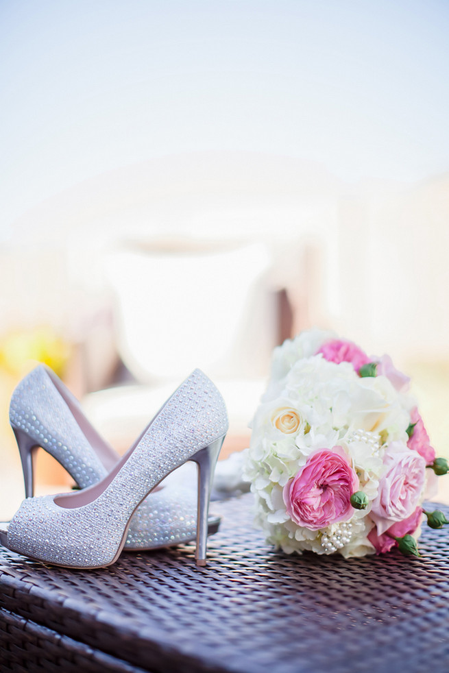 Silver sequin wedding heels // Modern Romance: Pink and Silver Wedding // Jessica Q Photography