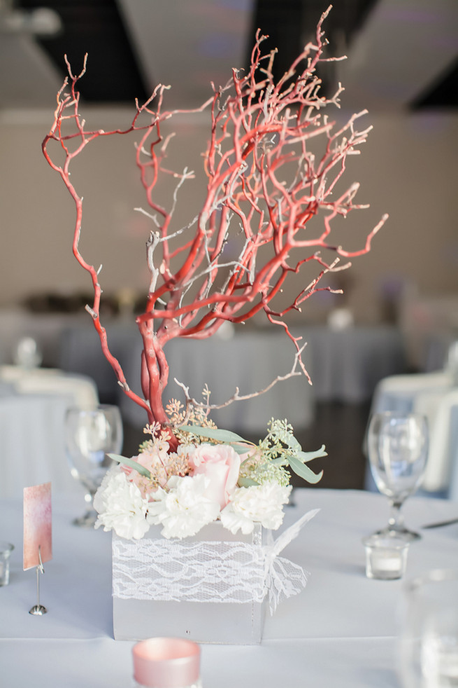 Manzanita tree wedding reception decor // Modern Romance: Pink and Silver Wedding // Jessica Q Photography