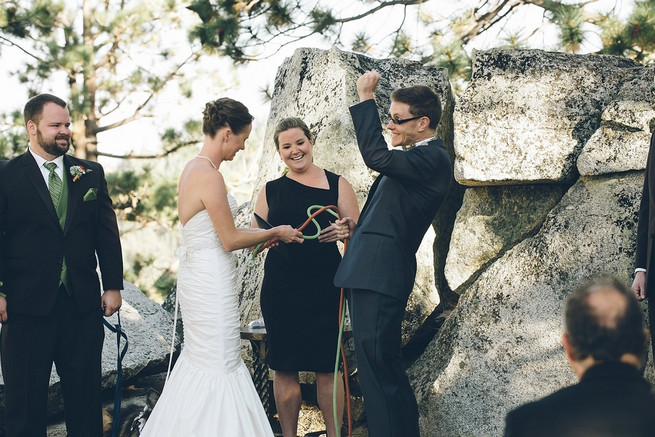 Rustic Nevada Wedding Ceremony with succulents // Lauren Lindley Photography