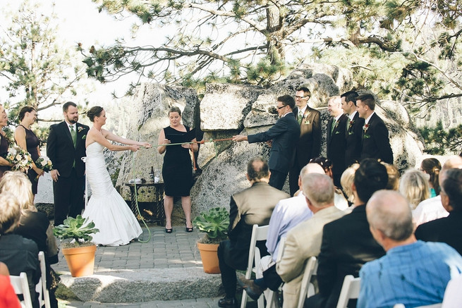 Rustic Nevada Wedding Ceremony with succulents // Lauren Lindley Photography