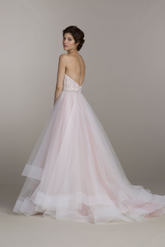 Strapless sweetheart Tara Keely Wedding Dress with layered tulle skirt