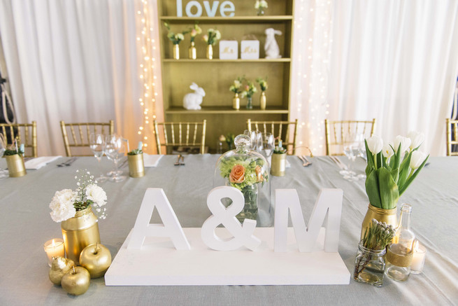 Wedding Reception Table Decor DIY by the bride! White and Gold DIY Chevron Wedding, South Africa, by Claire Thomson Photography