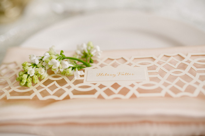 Elegant place setting. White on White Glamorous Wedding Ideas by ENV Photography. Styled by Elegant Touches and Atmosphere Weddings