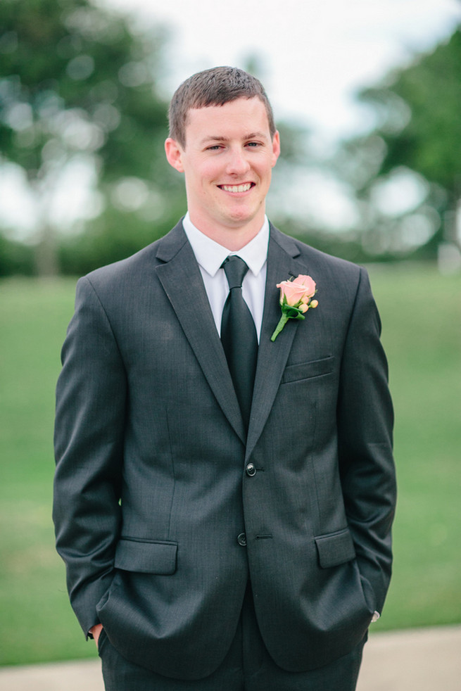 Groom. Cute Coral Gray wedding at Briscoe Manor, Houston, by Luke and Cat Photography
