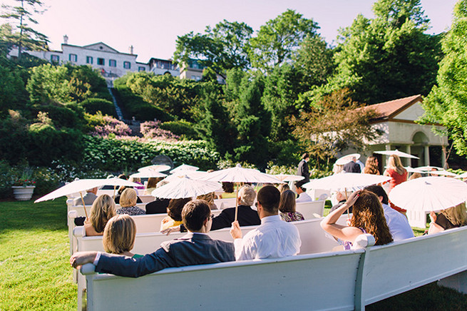 Outdoor garden wedding ceremony at Villa Terrace. / Elegant Milwaukee Wedding Valo Photography