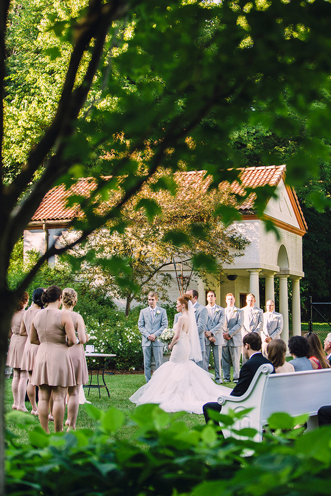  Outdoor garden wedding ceremony at Villa Terrace. / Alyssa Kristin's Elegant Milwaukee Wedding Valo Photography