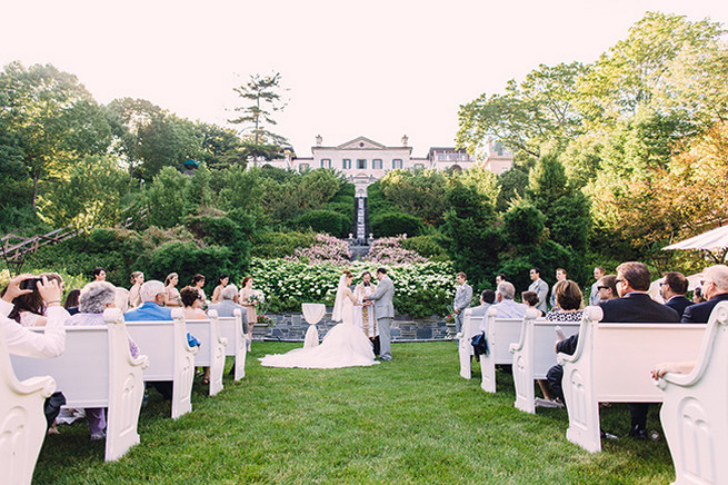  Outdoor garden wedding ceremony at Villa Terrace. / Elegant Milwaukee Wedding Valo Photography