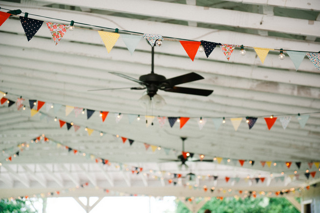 Mustard Navy Coral Bunting / Meredith McKee Photography