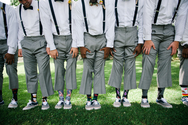 Groomsmen suspenders and socks  / Meredith McKee Photography