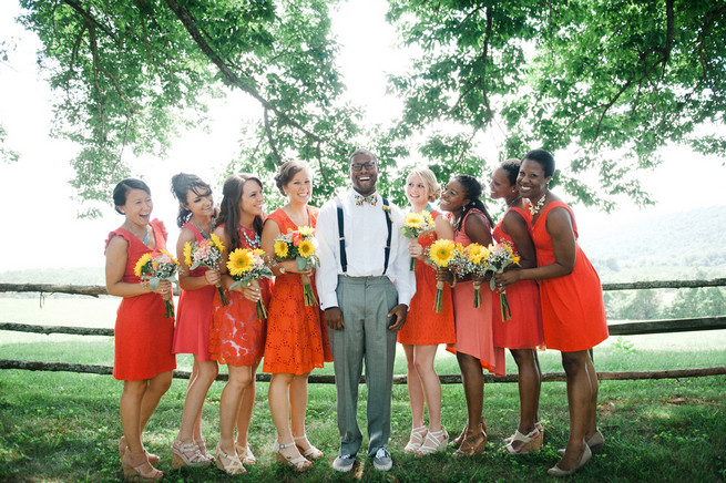  Coral Navy Mustard Wedding / Meredith McKee Photography