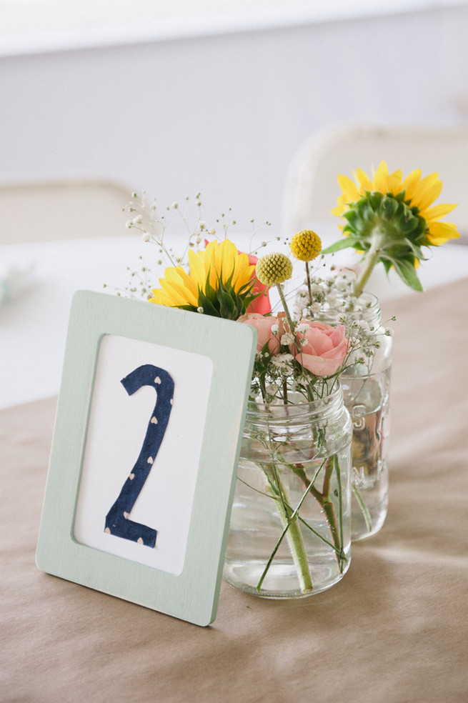 Country flowers. Coral Navy Mustard Wedding / Meredith McKee Photography