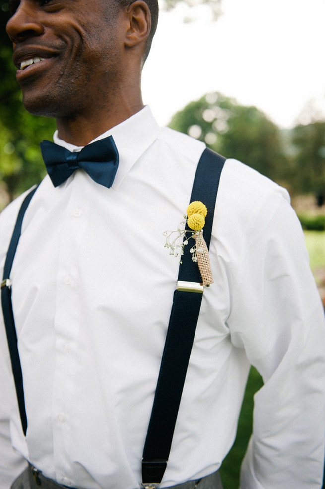 Billy ball boutonniere  Coral Navy Mustard Wedding / Meredith McKee Photography