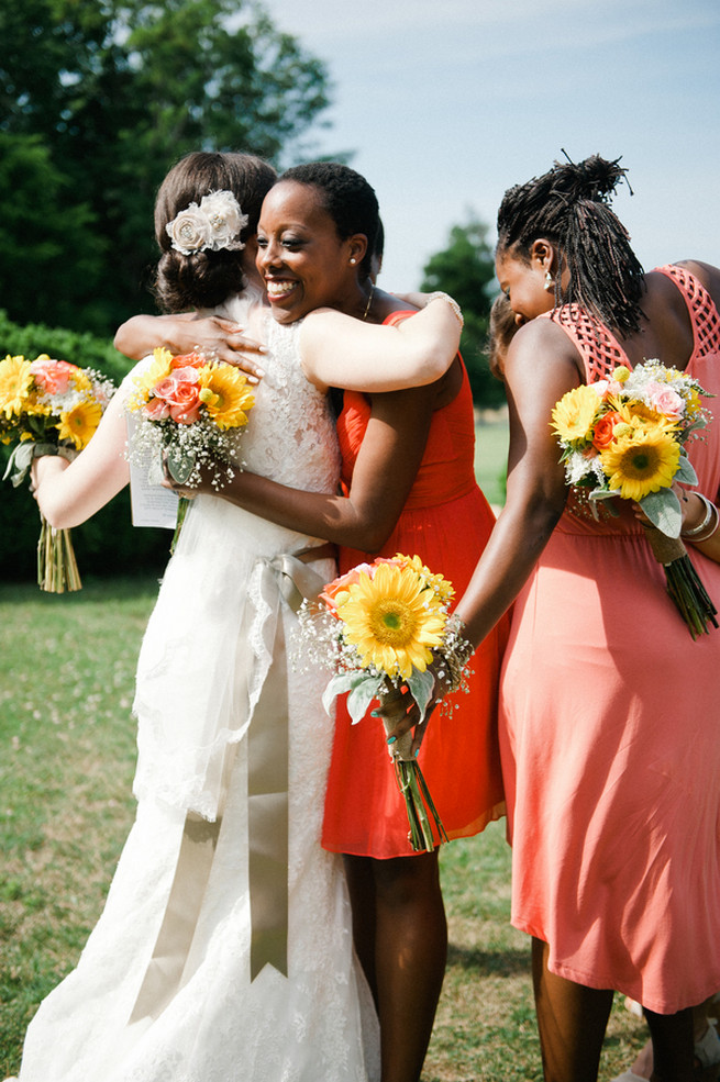  Coral Navy Mustard Wedding / Meredith McKee Photography