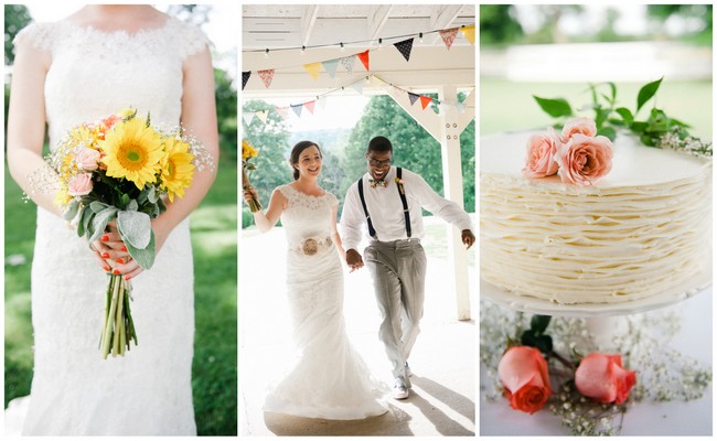 Coral Navy Yellow DIY Wedding