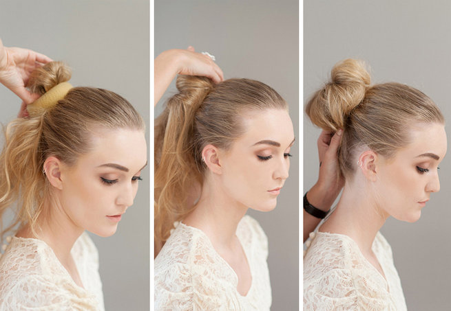 how to make hair bun with donut