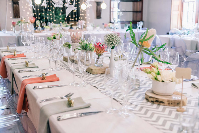 Chevron runner tablescape / - Claire Thomson Photography